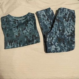 💚Kids 2Pc Matching Set Blue/Black, Sz 4T, 60% Cotton,40% Polyester Machine Wash